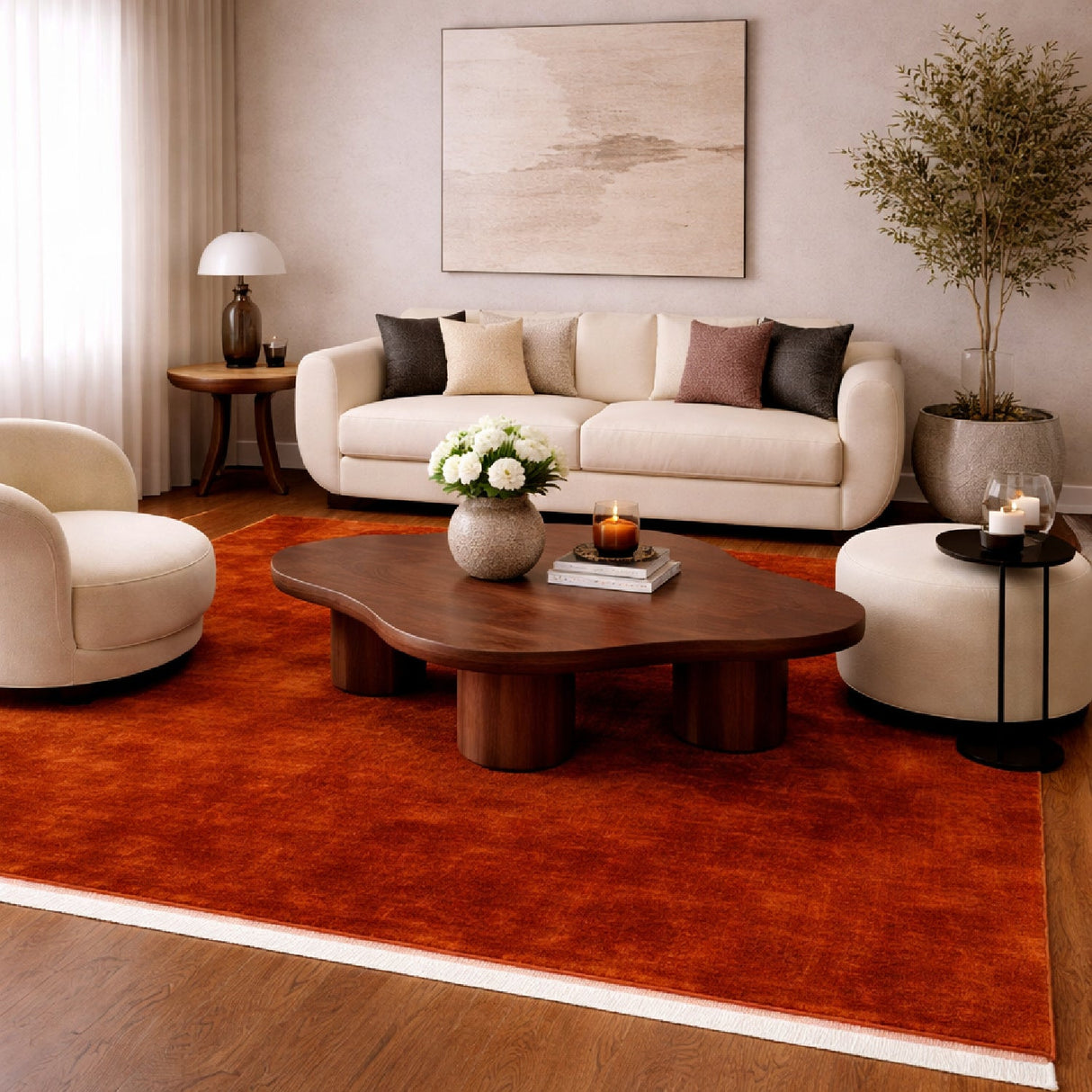 Modern European furniture - Hand-Loomed Wool Fringe Square Carpet - www.oroa.com