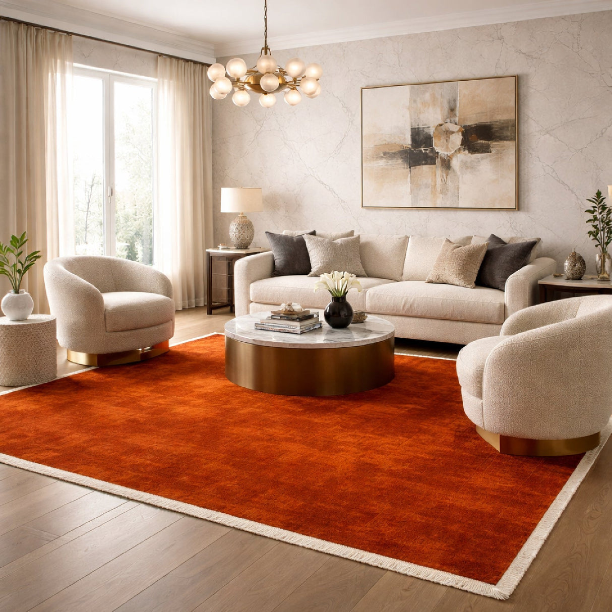 Modern furniture - Hand-Loomed Wool Fringe Carpet - www.oroa.com