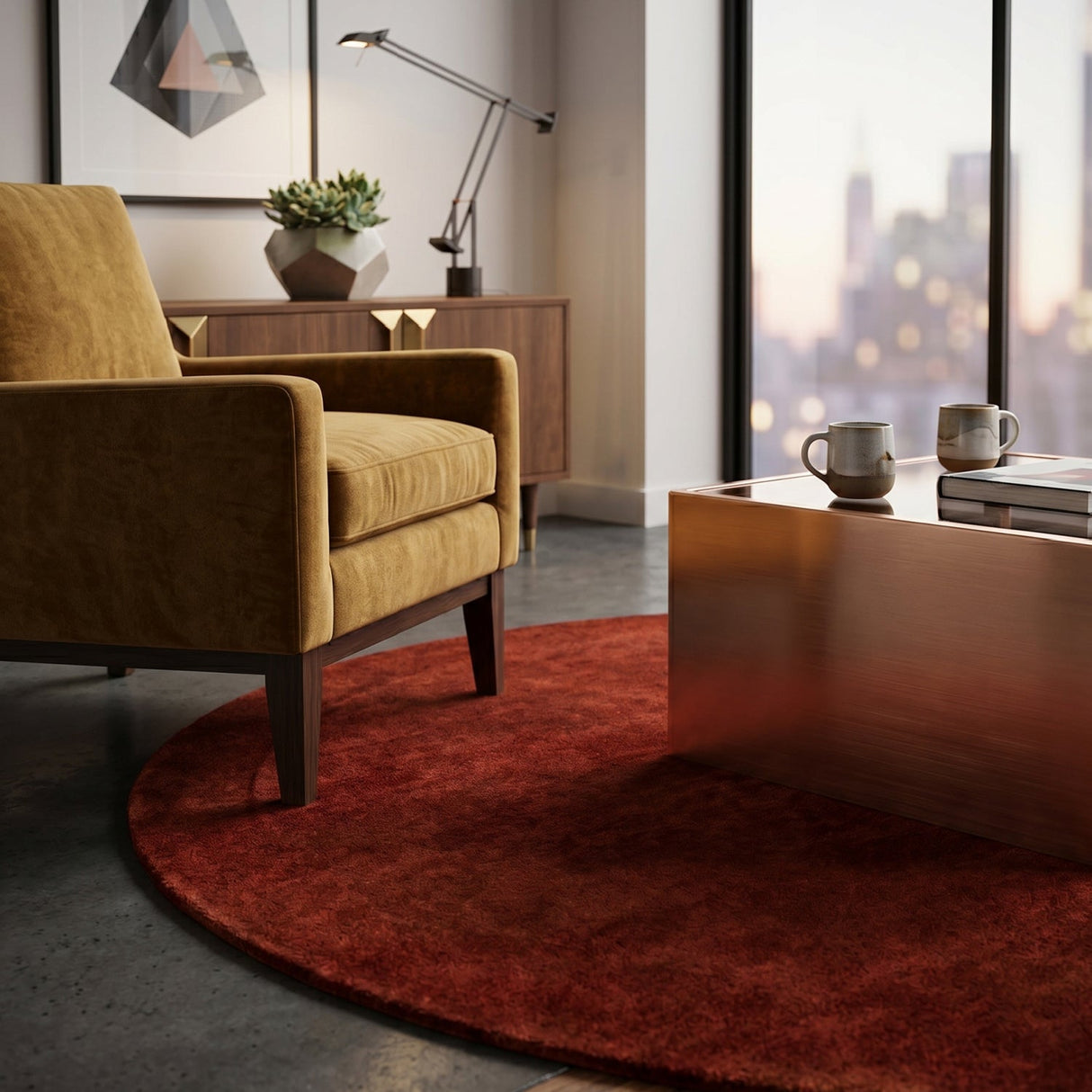 Modern furniture - Hand-Loomed Wool Fringe Round Carpet - www.oroa.com