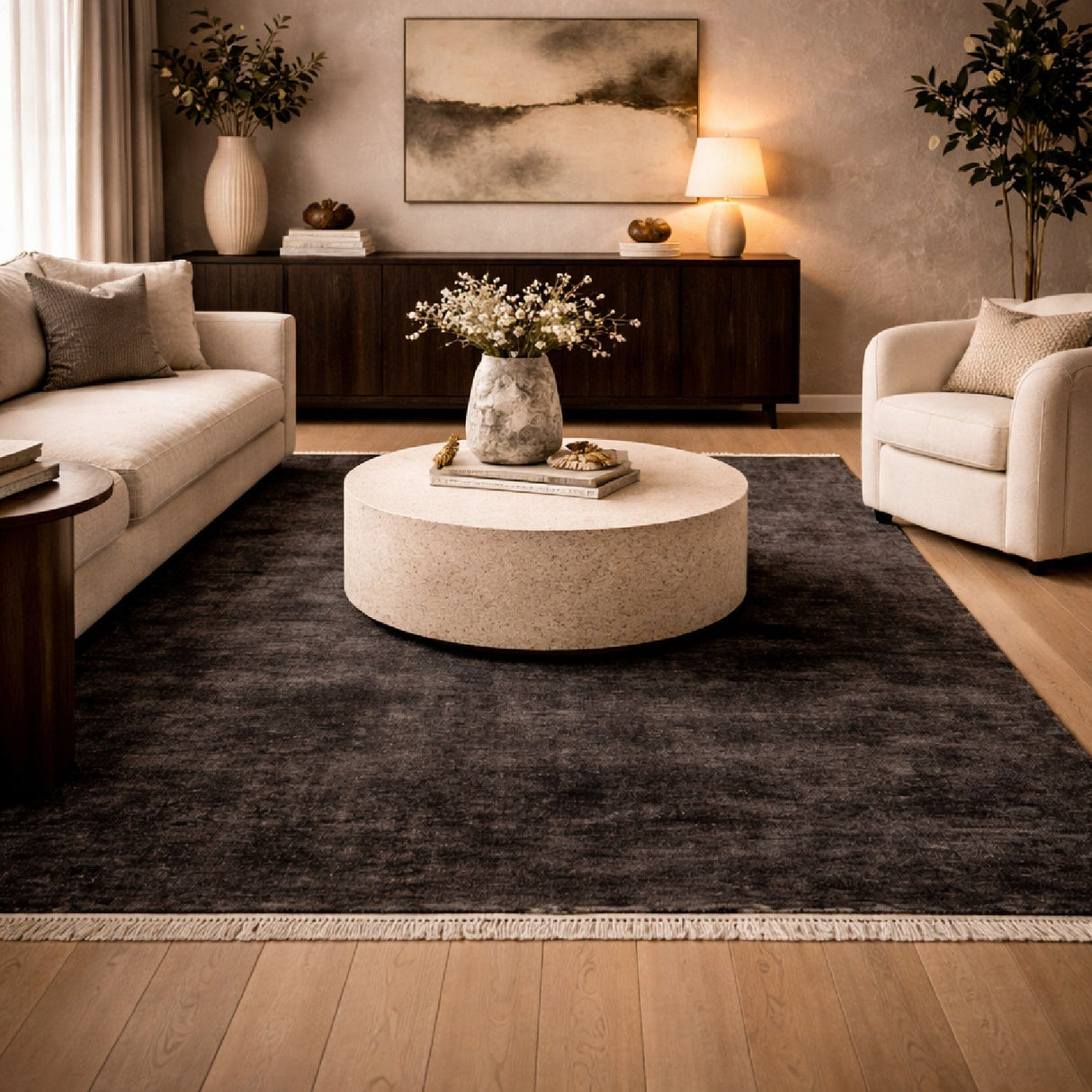 Modern furniture - Hand-Loomed Wool Fringe Table Runner - www.oroa.com
