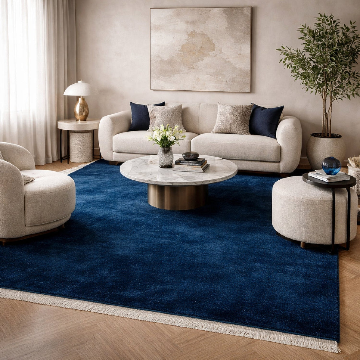 Modern European furniture - Hand-Loomed Wool Fringe Square Carpet - www.oroa.com