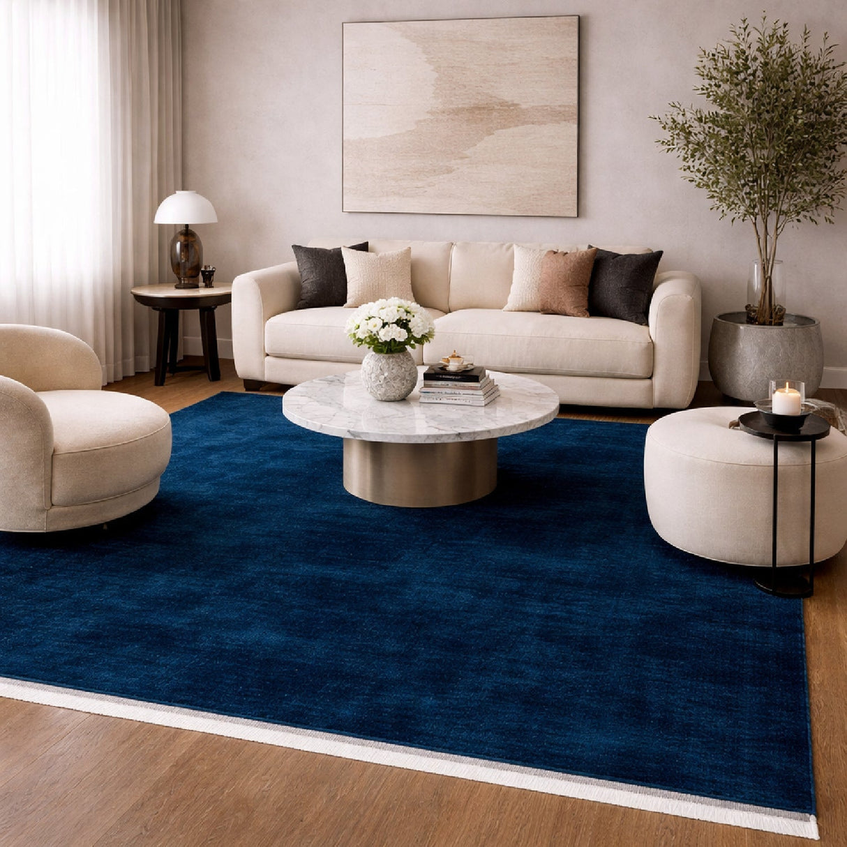 Modern European furniture - Hand-Loomed Wool Fringe Square Carpet - www.oroa.com