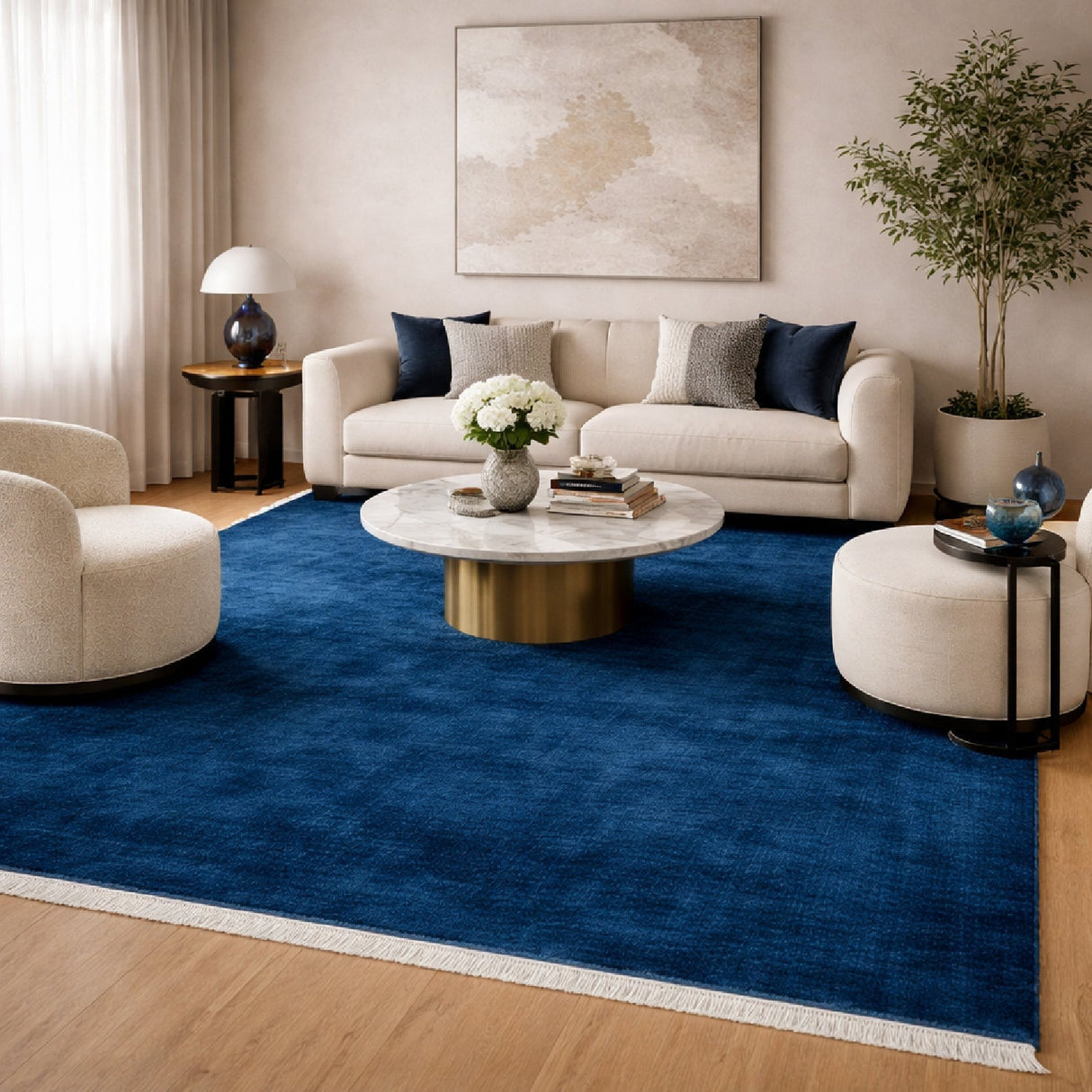 Modern European furniture - Hand-Loomed Wool Fringe Square Carpet - www.oroa.com