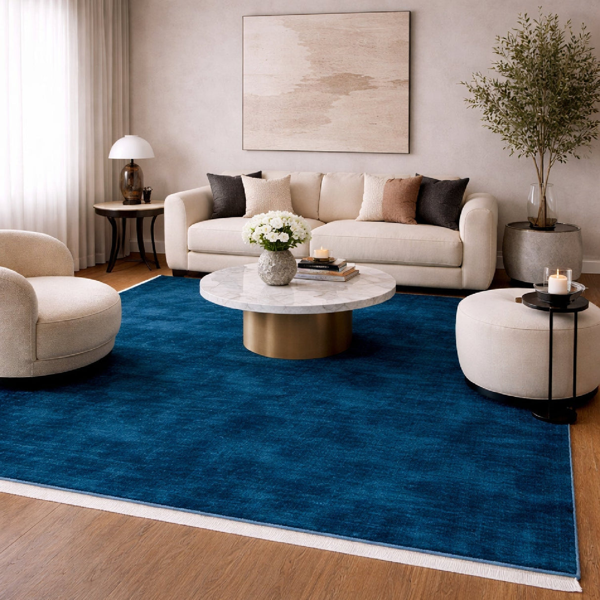 Modern European furniture - Hand-Loomed Wool Fringe Square Carpet - www.oroa.com