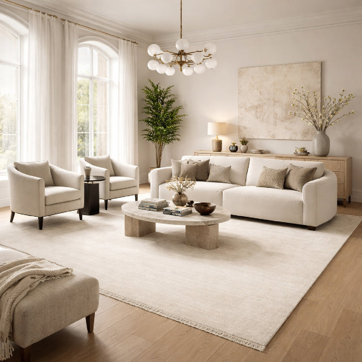 Modern furniture - Hand-Loomed Wool Fringe Carpet - www.oroa.com