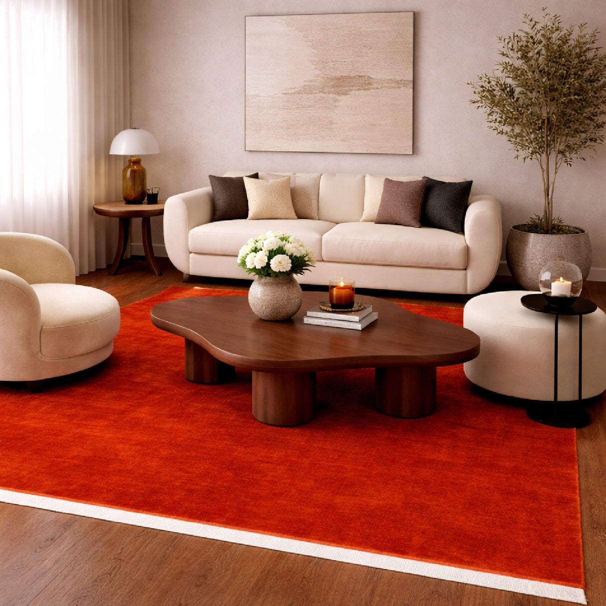 Modern European furniture - Hand-Loomed Wool Fringe Square Carpet - www.oroa.com