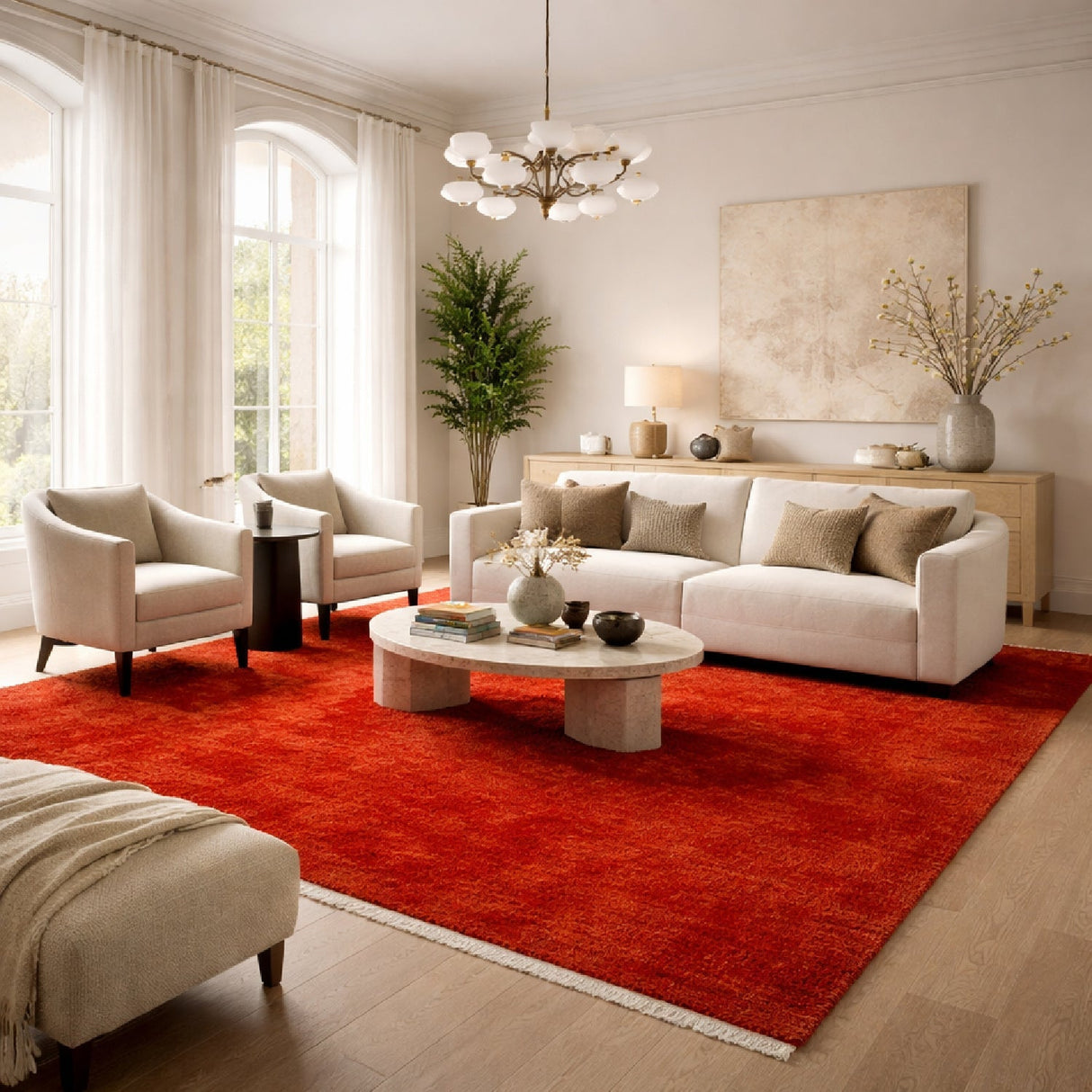 Modern furniture - Hand-Loomed Wool Fringe Carpet - www.oroa.com