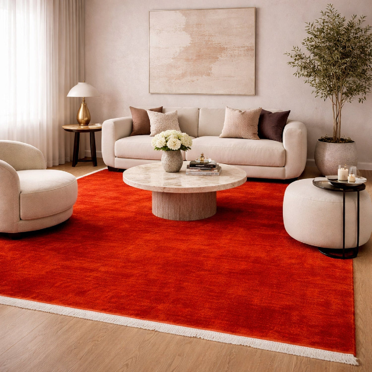 Modern European furniture - Hand-Loomed Wool Fringe Square Carpet - www.oroa.com