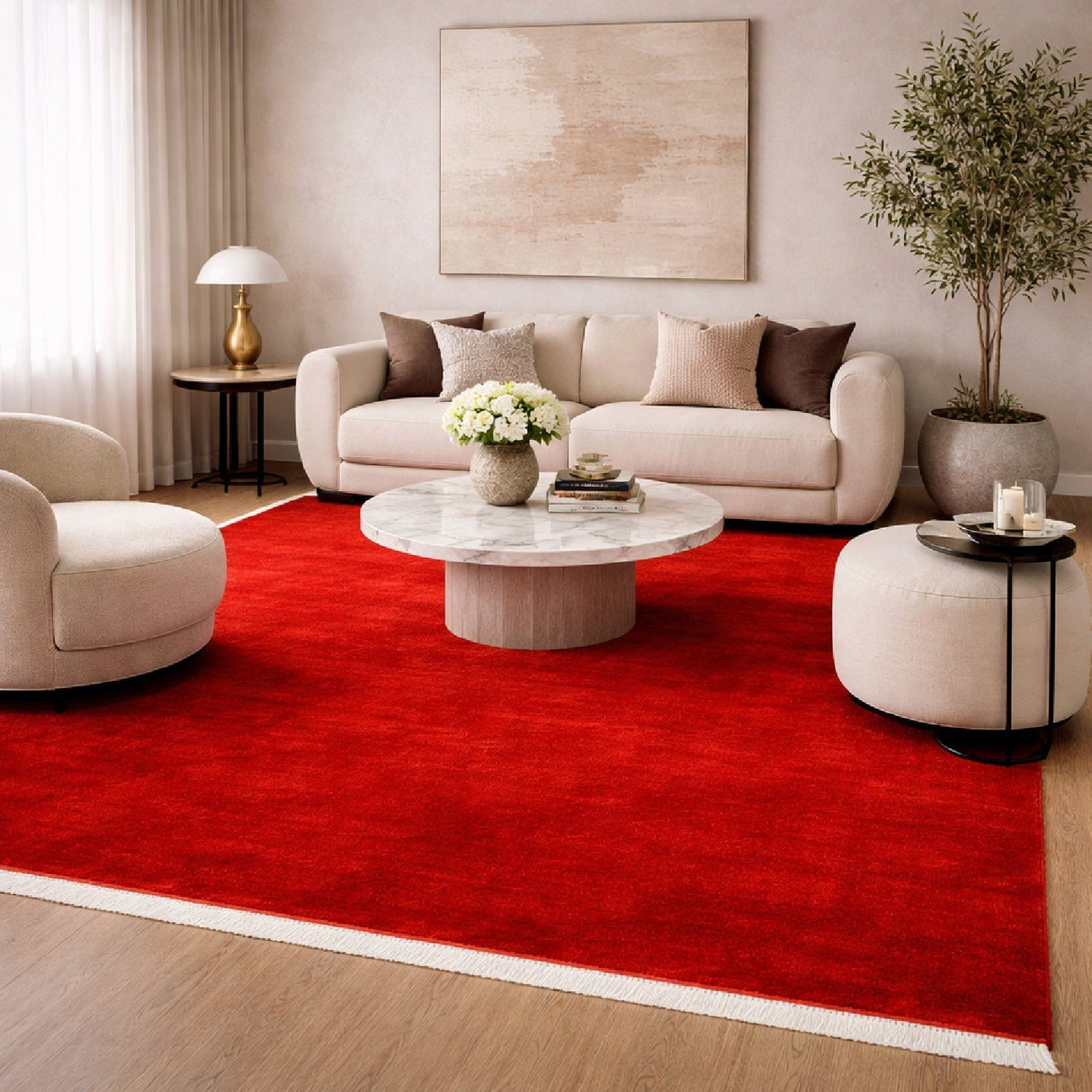 Modern European furniture - Hand-Loomed Wool Fringe Square Carpet - www.oroa.com