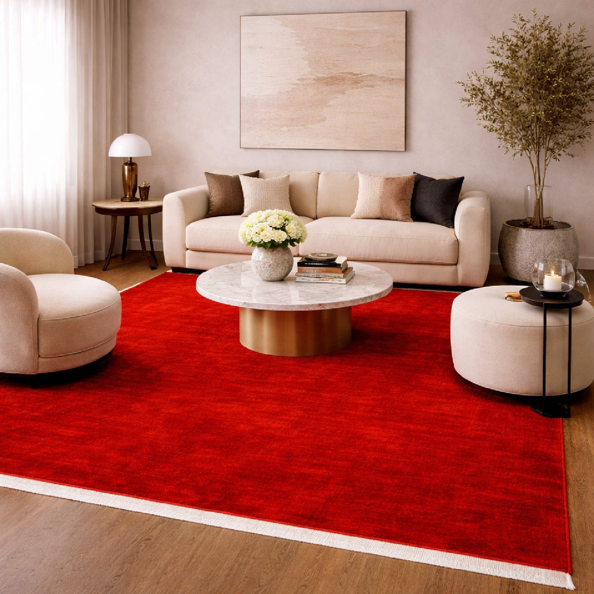 Modern European furniture - Hand-Loomed Wool Fringe Square Carpet - www.oroa.com