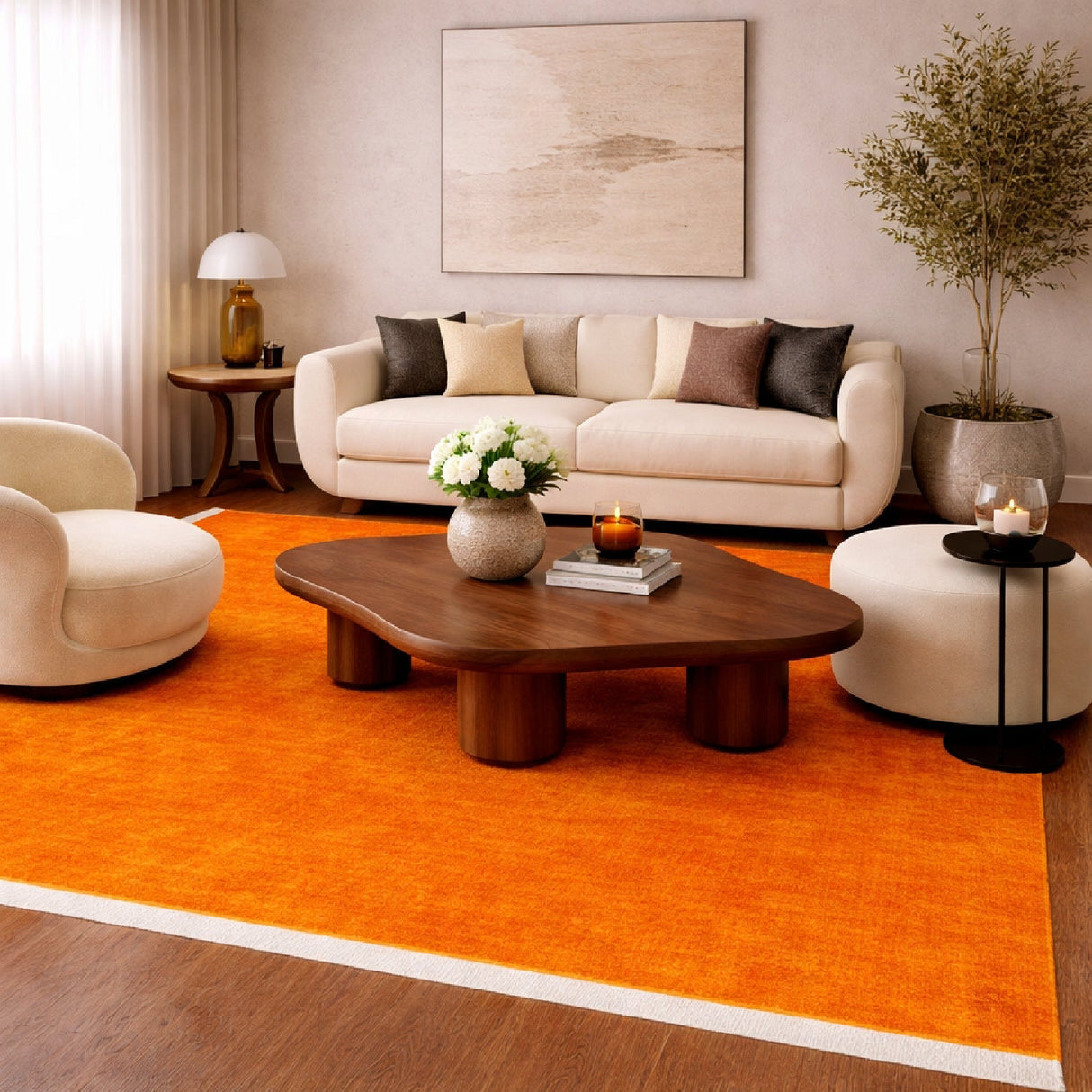 Modern European furniture - Hand-Loomed Wool Fringe Square Carpet - www.oroa.com