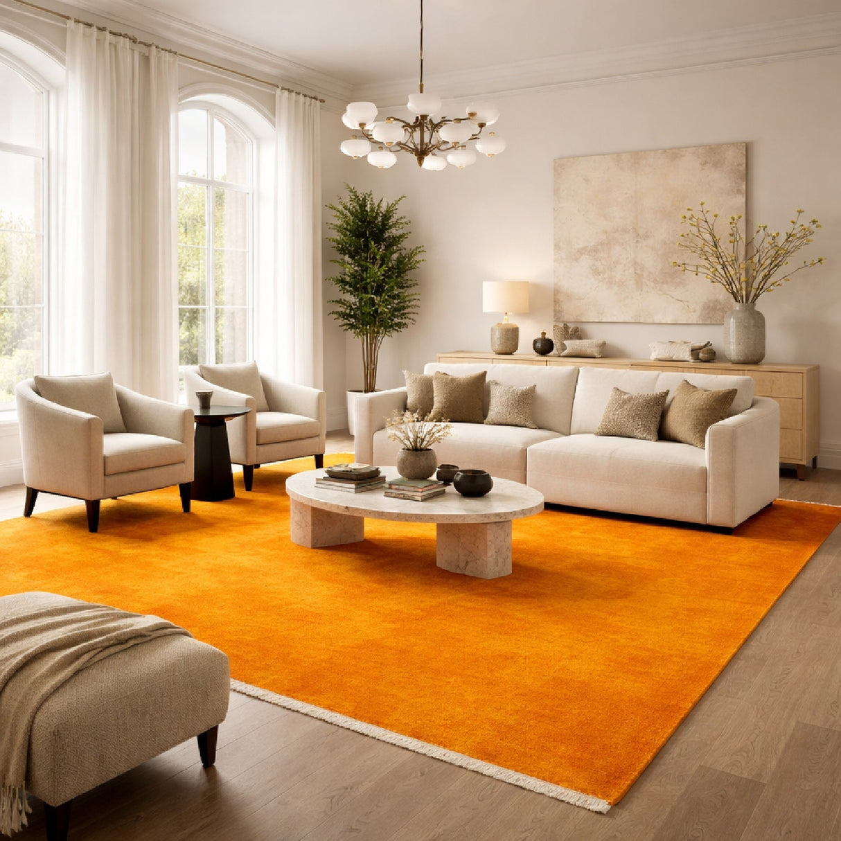 Modern furniture - Hand-Loomed Wool Fringe Carpet - www.oroa.com