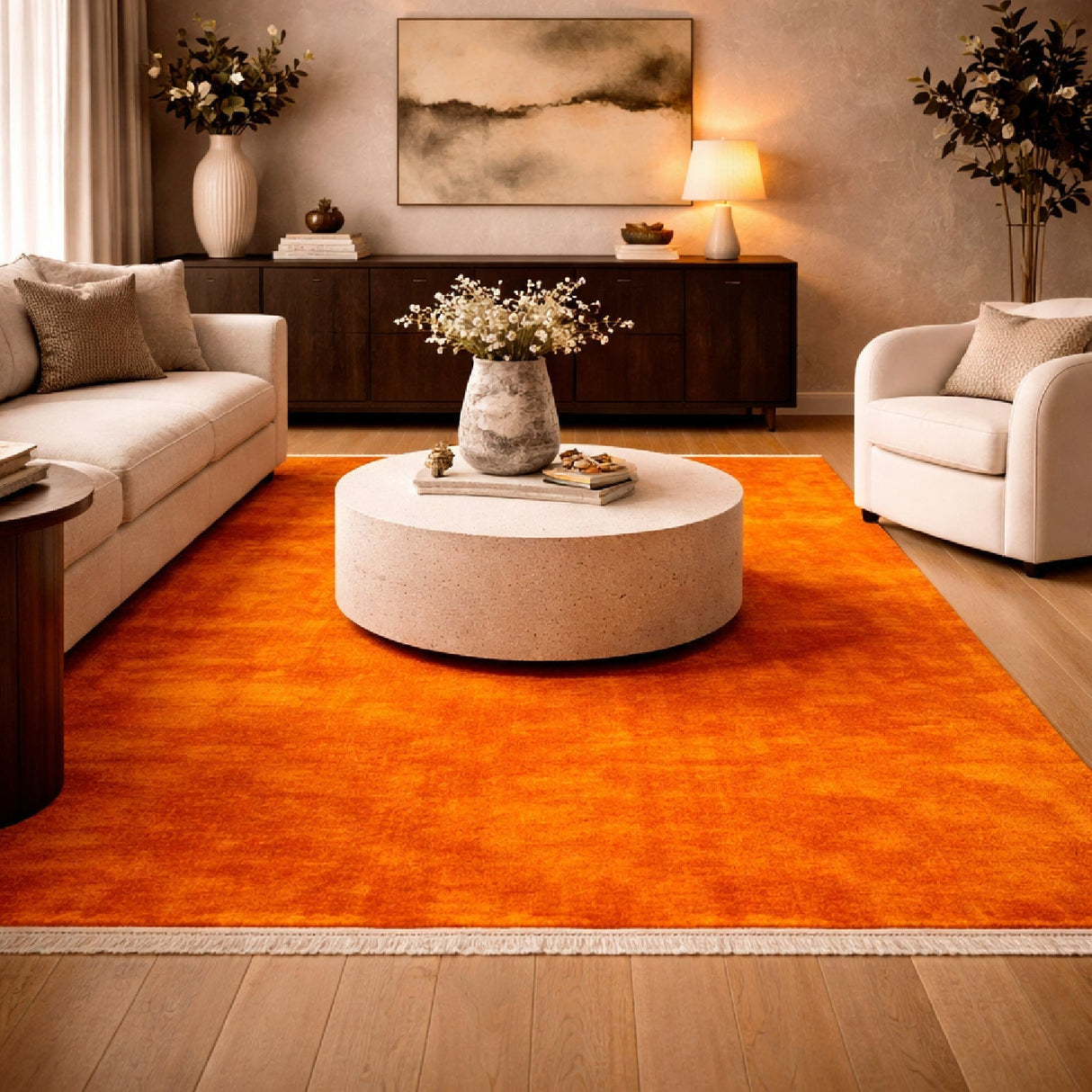 Modern furniture - Hand-Loomed Wool Fringe Table Runner - www.oroa.com