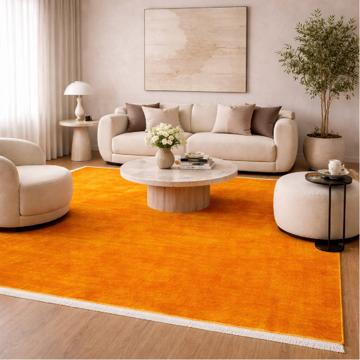 Modern European furniture - Hand-Loomed Wool Fringe Square Carpet - www.oroa.com
