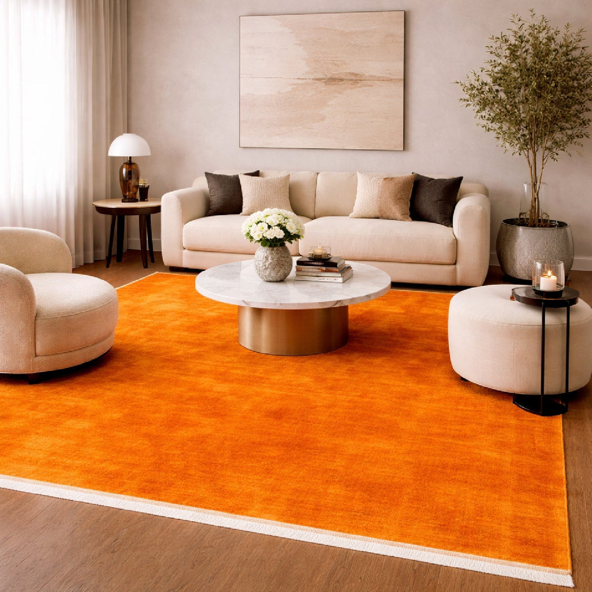Modern European furniture - Hand-Loomed Wool Fringe Square Carpet - www.oroa.com