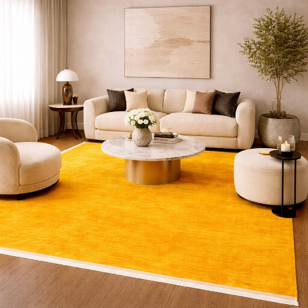 Modern European furniture - Hand-Loomed Wool Fringe Square Carpet - www.oroa.com