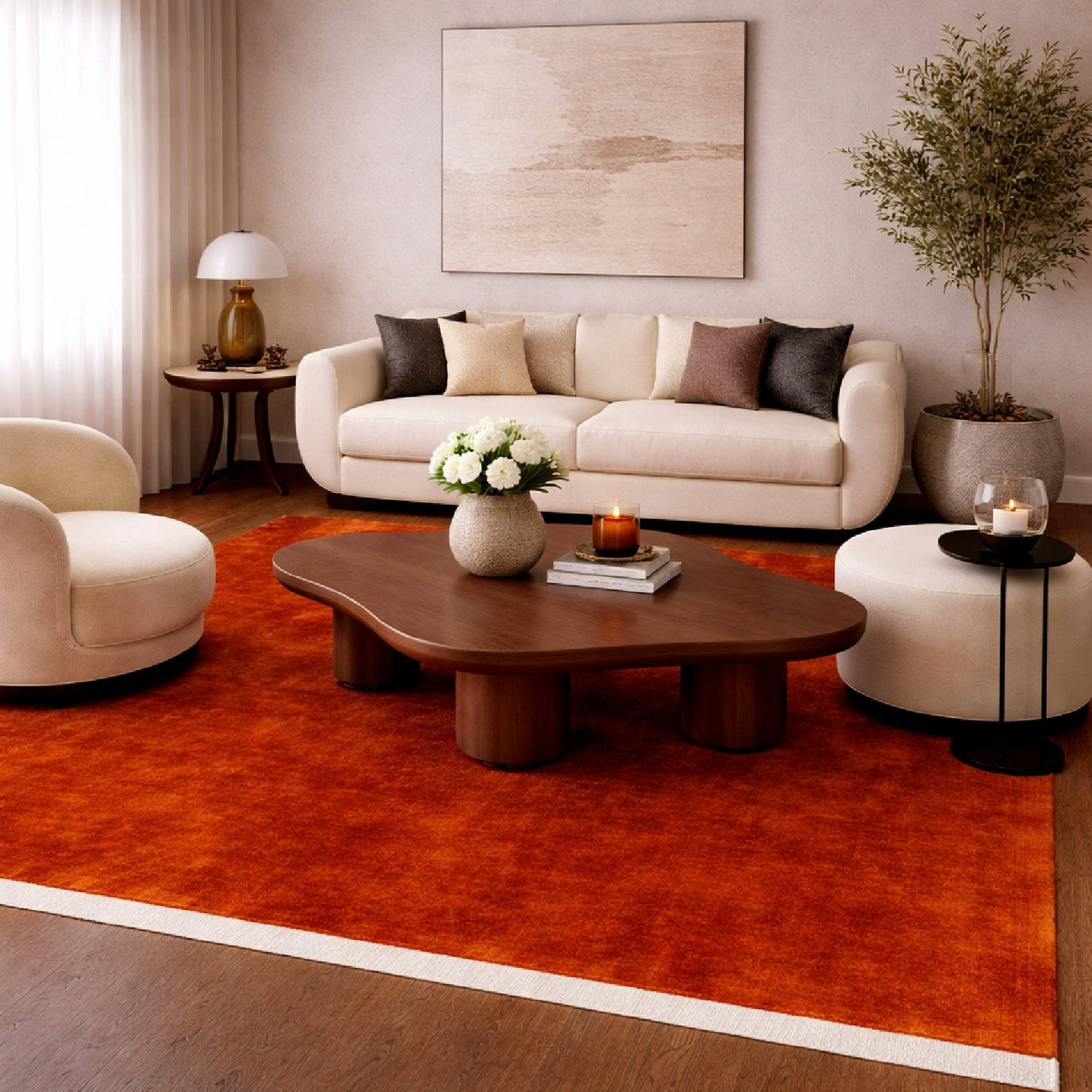 Modern European furniture - Hand-Loomed Wool Fringe Square Carpet - www.oroa.com