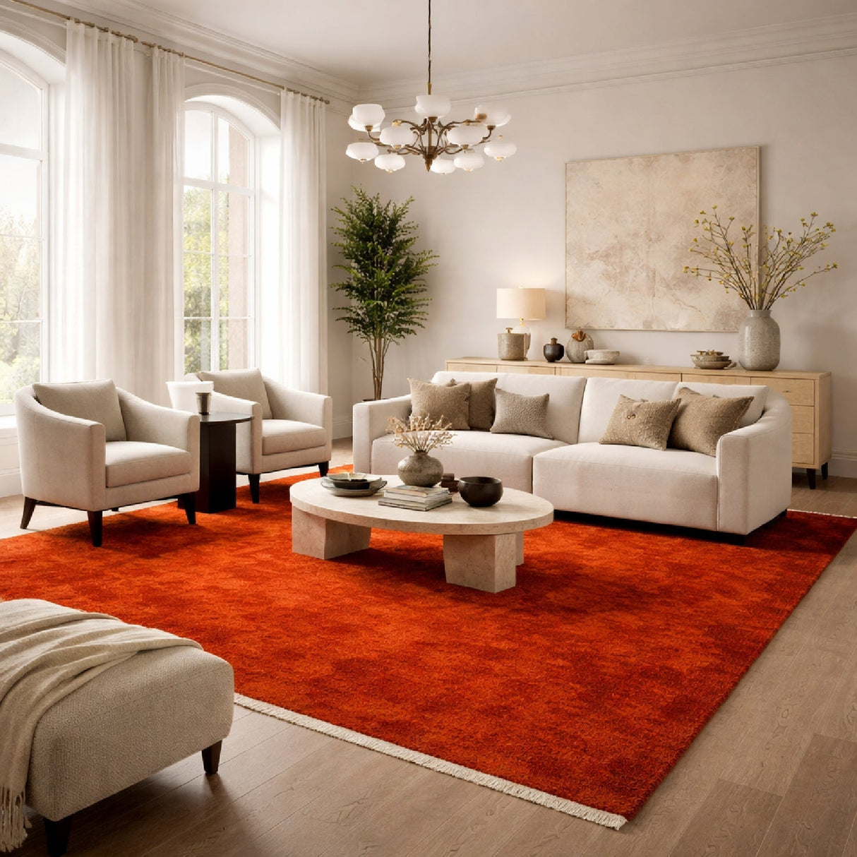 Modern furniture - Hand-Loomed Wool Fringe Carpet - www.oroa.com
