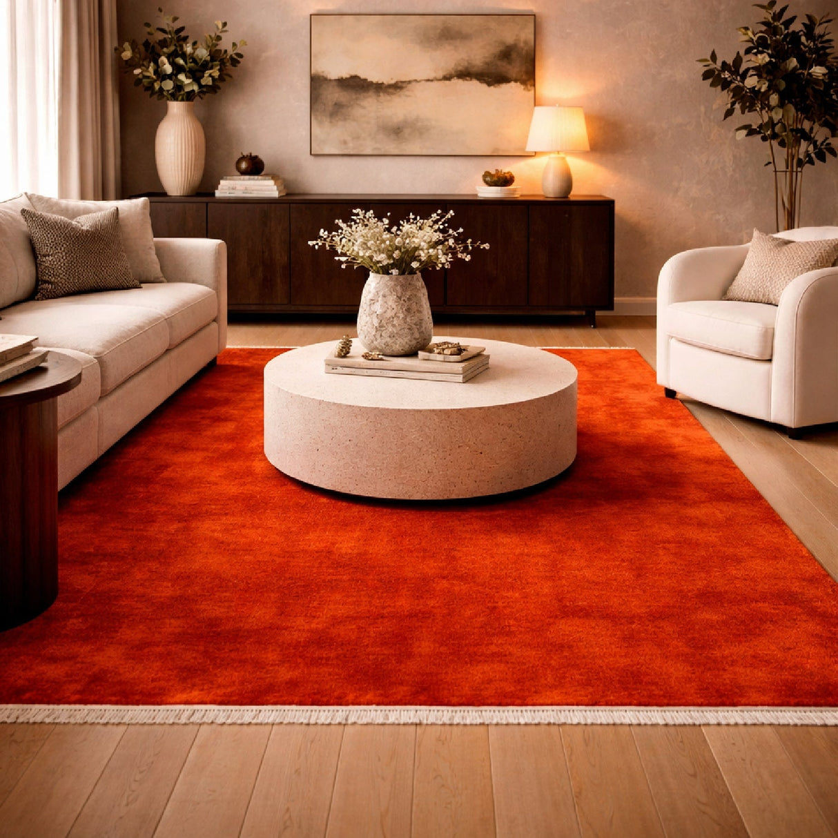 Modern furniture - Hand-Loomed Wool Fringe Table Runner - www.oroa.com