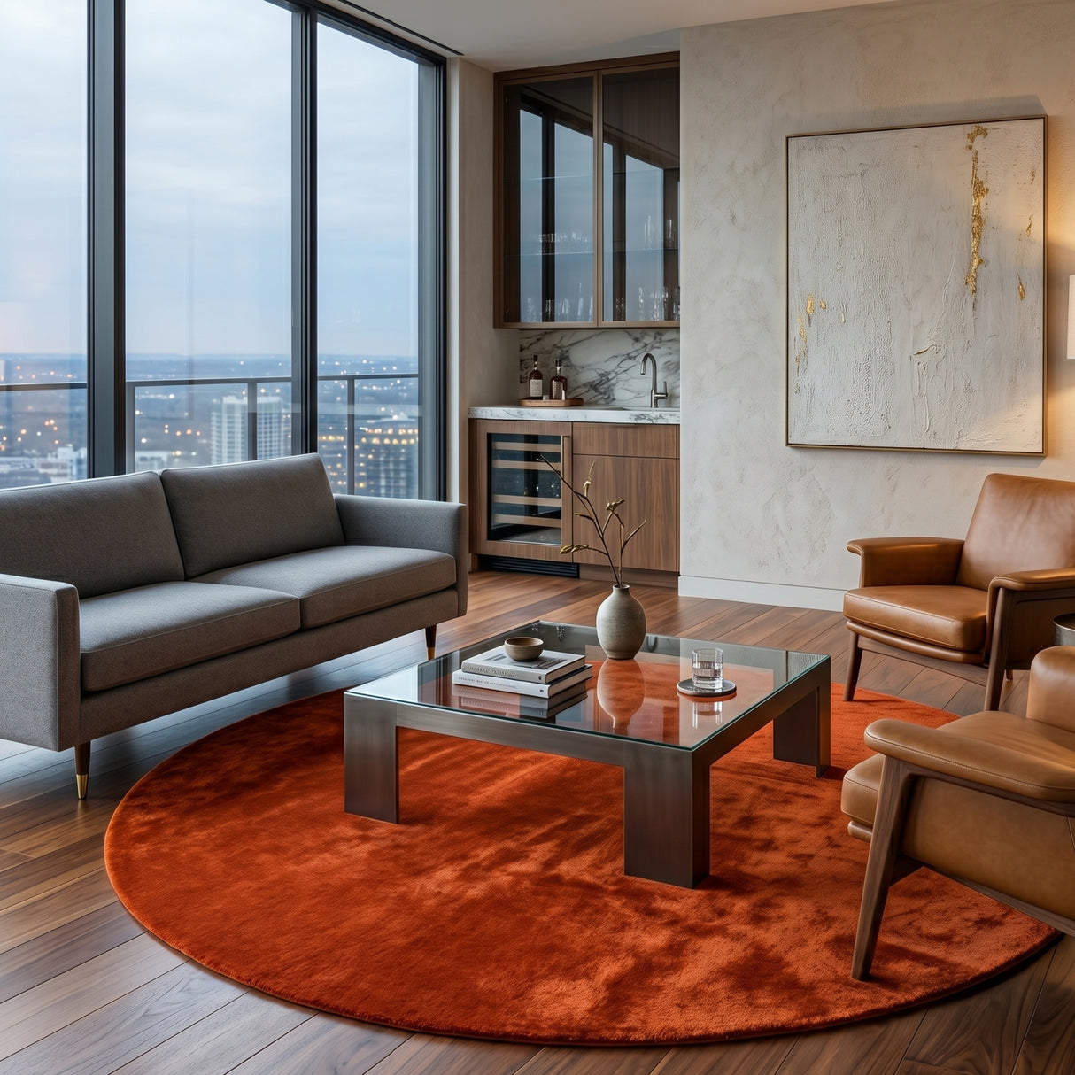 Modern furniture - Hand-Loomed Wool Fringe Round Carpet - www.oroa.com