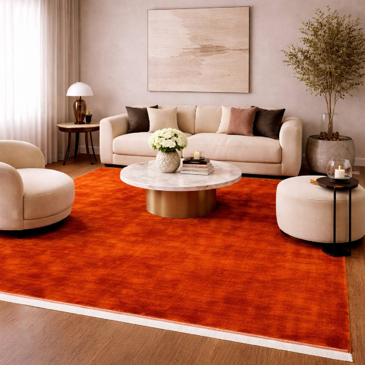Modern European furniture - Hand-Loomed Wool Fringe Square Carpet - www.oroa.com