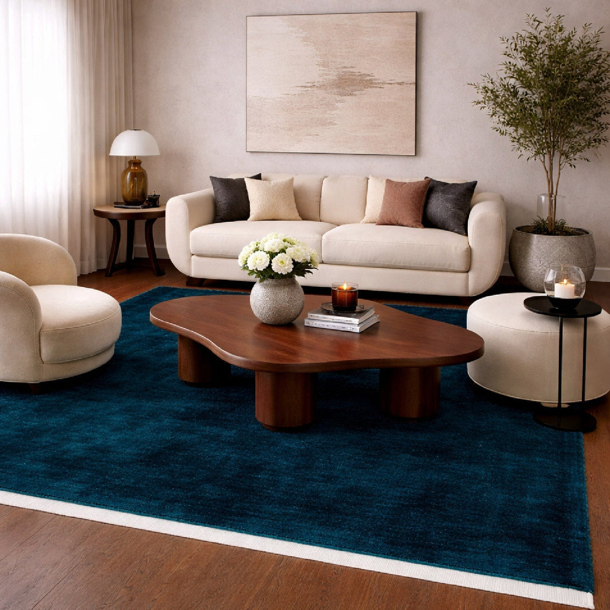 Modern European furniture - Hand-Loomed Wool Fringe Square Carpet - www.oroa.com