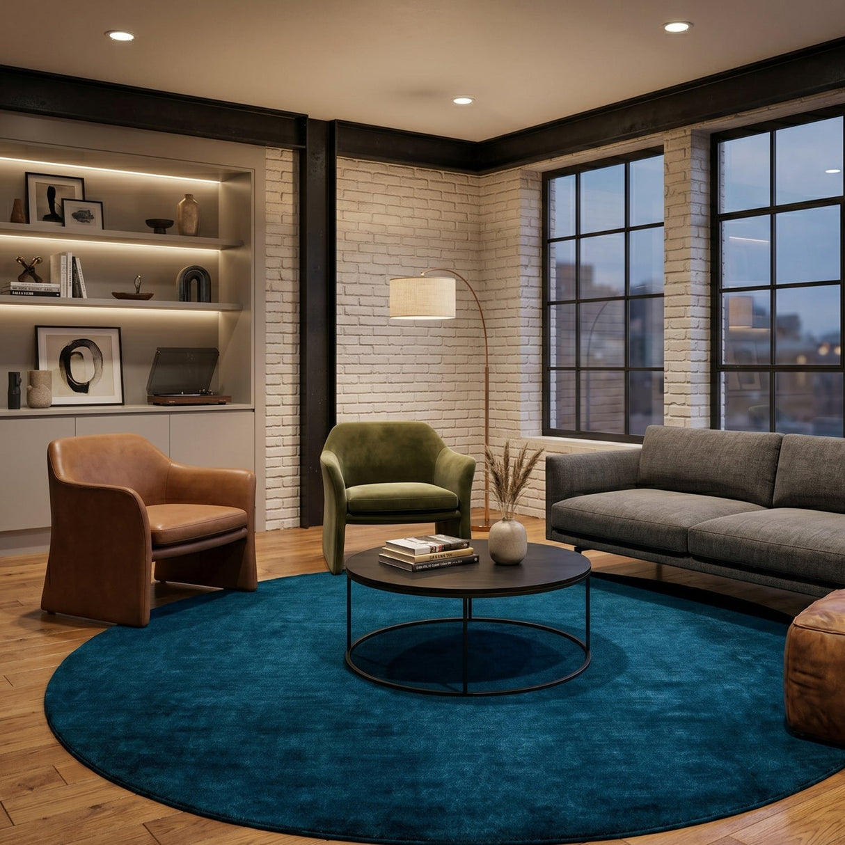 Modern furniture - Hand-Loomed Wool Fringe Round Carpet - www.oroa.com