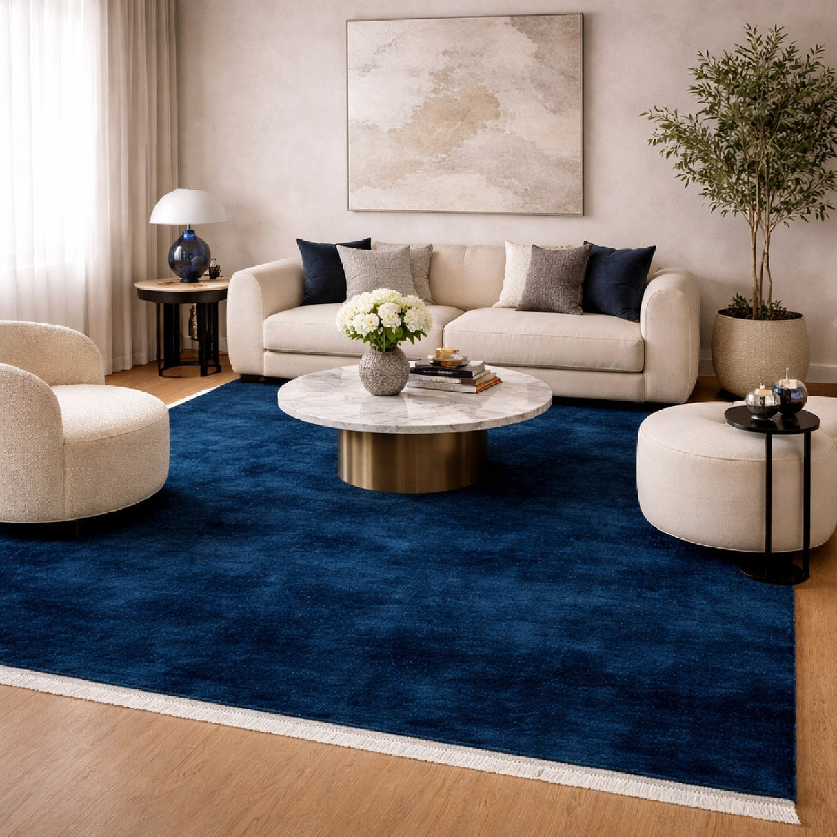 Modern European furniture - Hand-Loomed Wool Fringe Square Carpet - www.oroa.com
