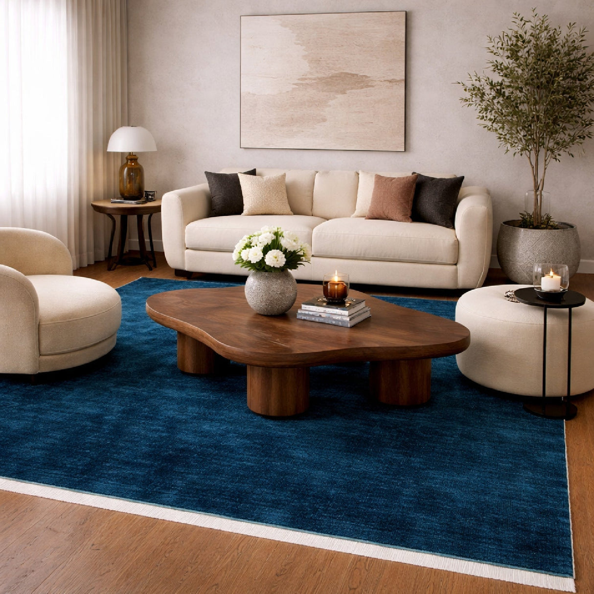 Modern European furniture - Hand-Loomed Wool Fringe Square Carpet - www.oroa.com