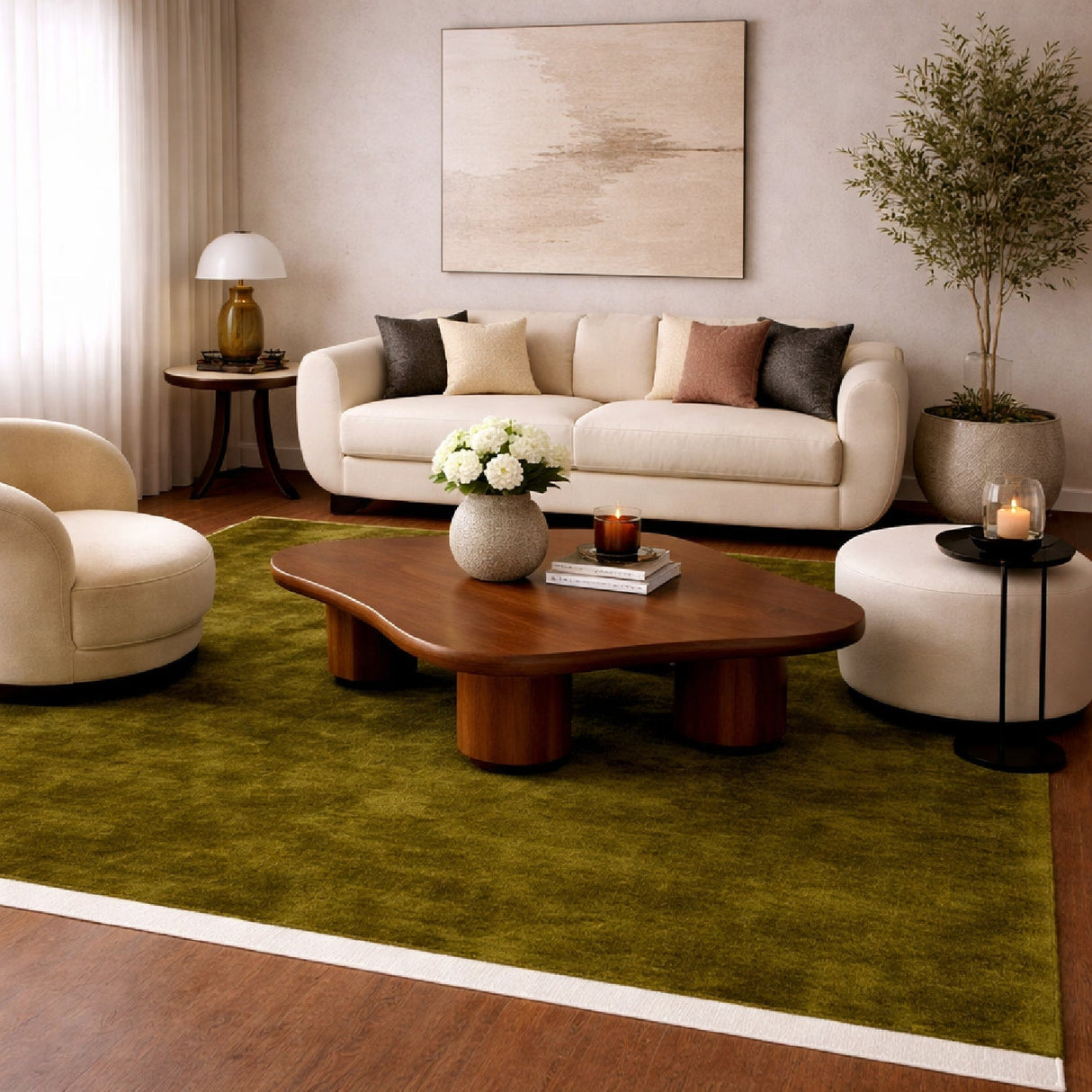 Modern European furniture - Hand-Loomed Wool Fringe Square Carpet - www.oroa.com