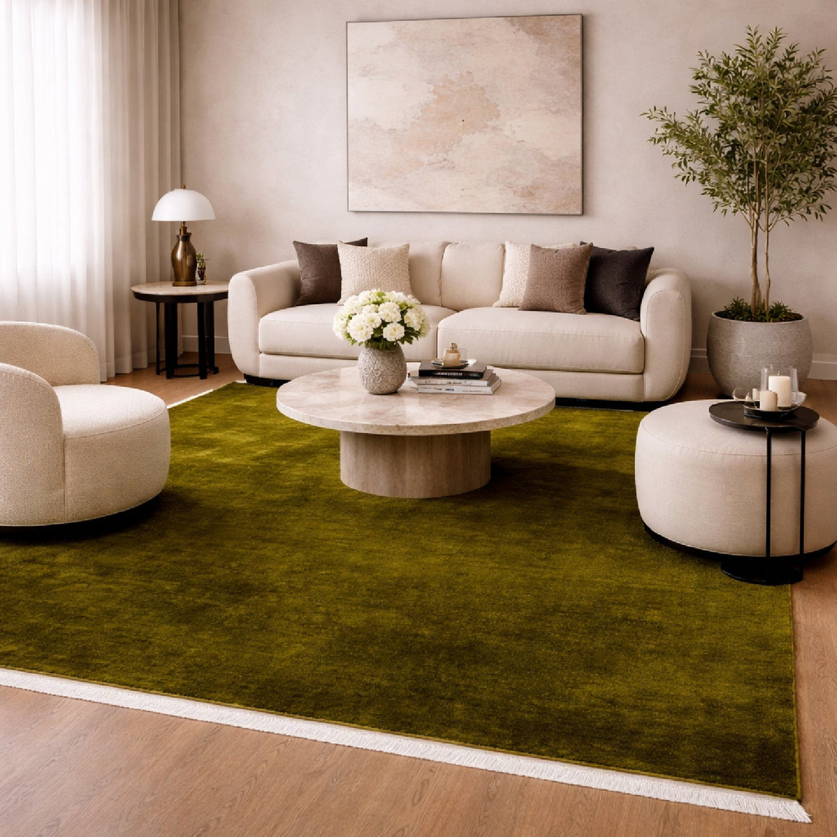 Modern European furniture - Hand-Loomed Wool Fringe Square Carpet - www.oroa.com