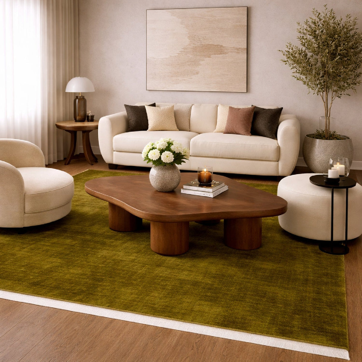 Modern European furniture - Hand-Loomed Wool Fringe Square Carpet - www.oroa.com