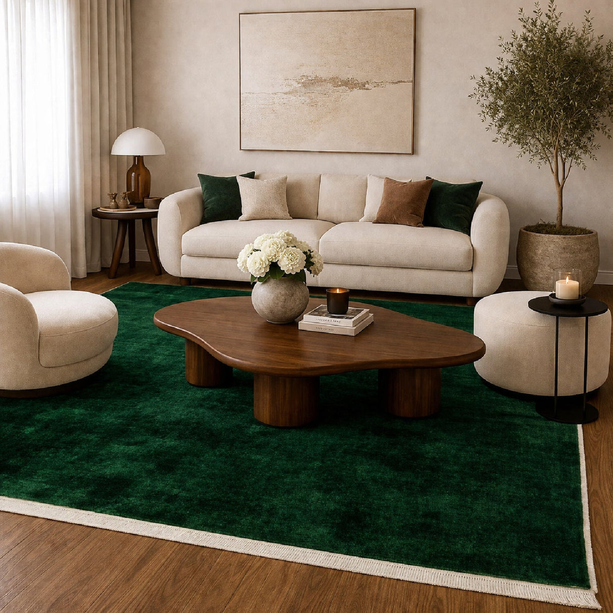 Modern European furniture - Hand-Loomed Wool Fringe Square Carpet - www.oroa.com