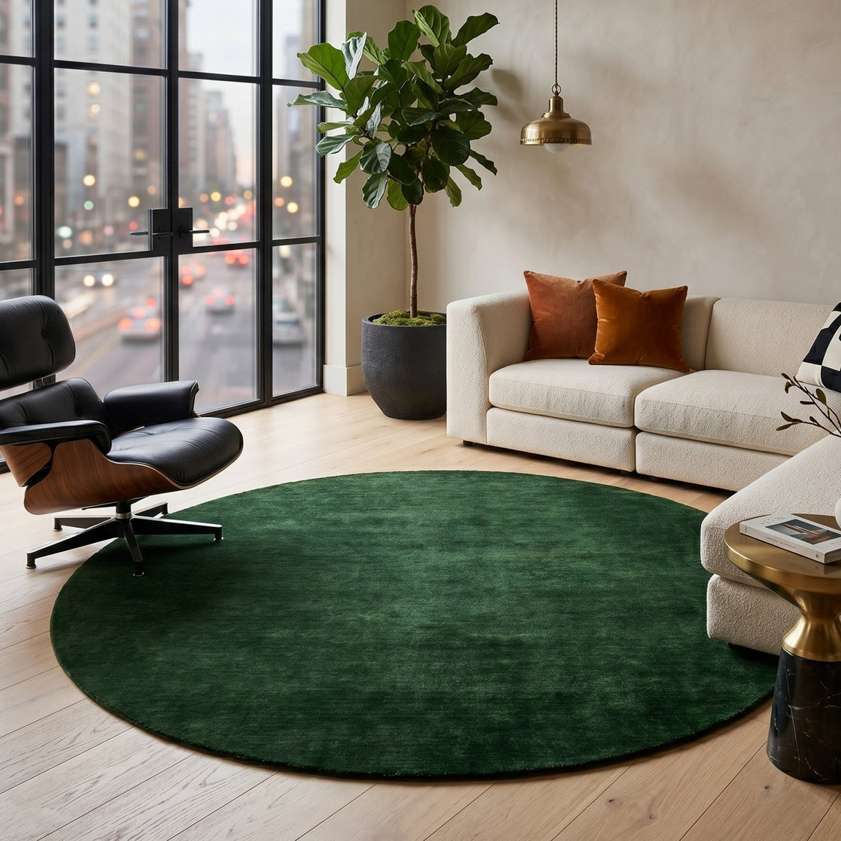 Modern furniture - Hand-Loomed Wool Fringe Round Carpet - www.oroa.com