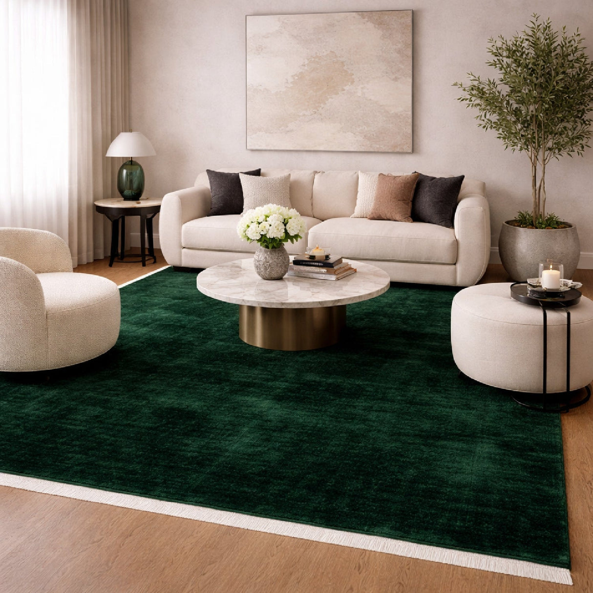 Modern European furniture - Hand-Loomed Wool Fringe Square Carpet - www.oroa.com