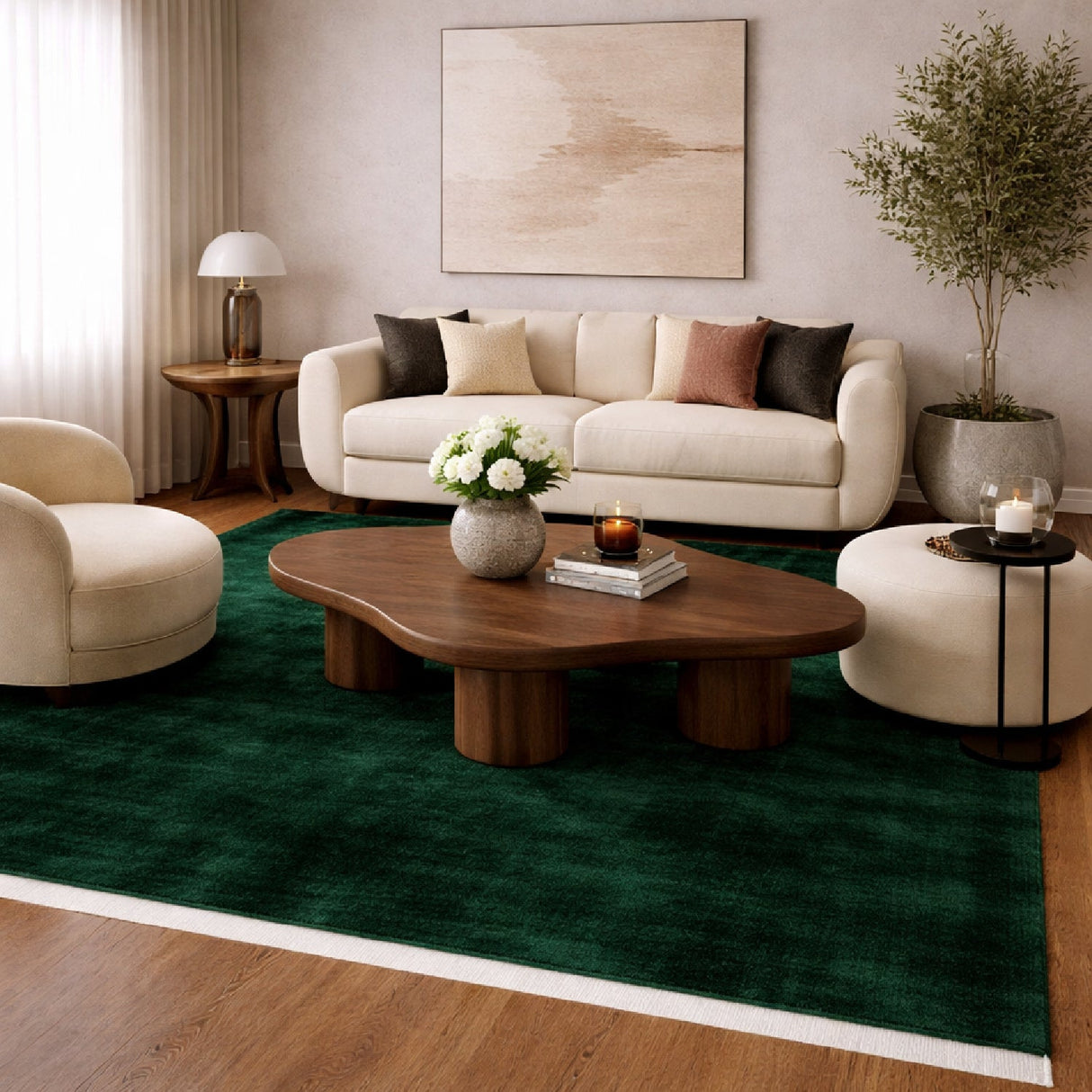 Modern European furniture - Hand-Loomed Wool Fringe Square Carpet - www.oroa.com