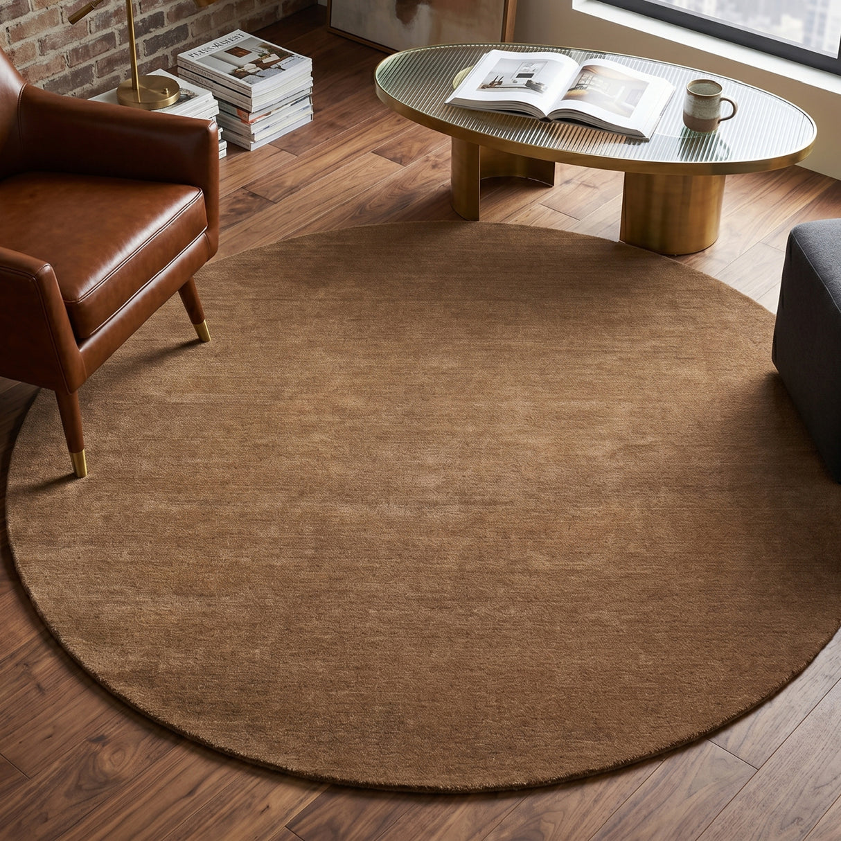 Modern furniture - Hand-Loomed Wool Fringe Round Carpet - www.oroa.com