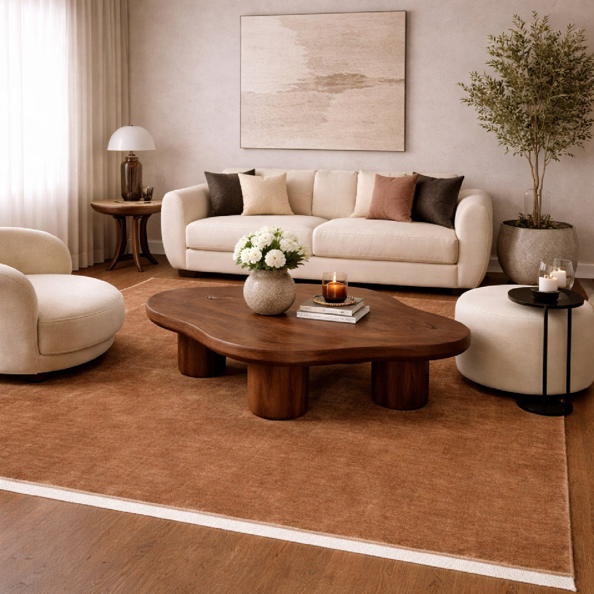 Modern European furniture - Hand-Loomed Wool Fringe Square Carpet - www.oroa.com