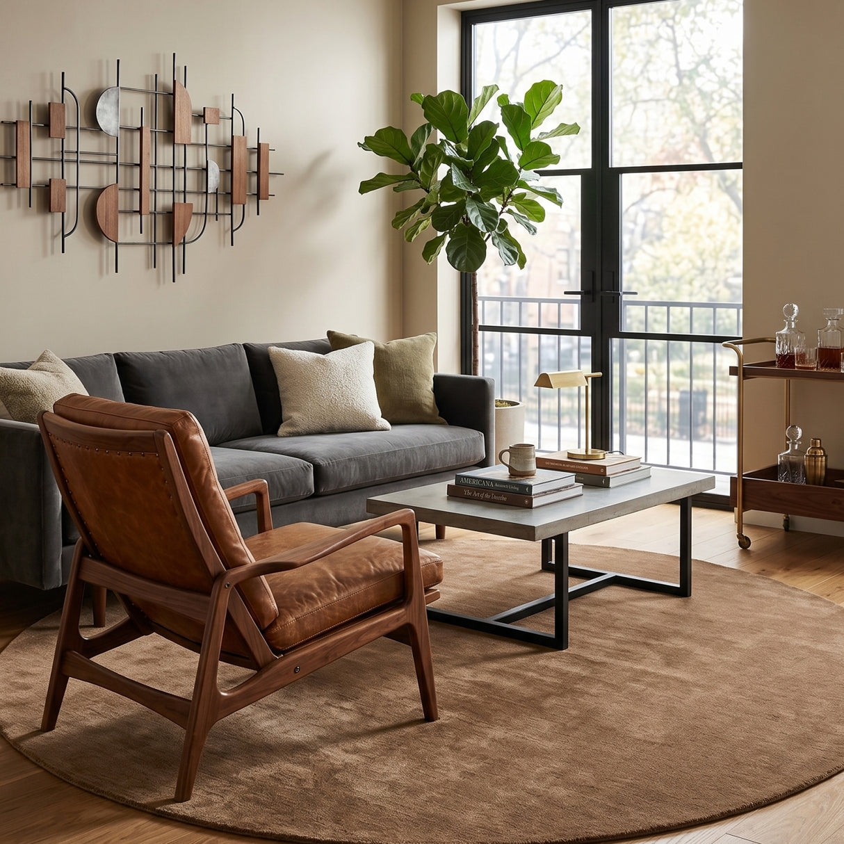 Modern furniture - Hand-Loomed Wool Fringe Round Carpet - www.oroa.com