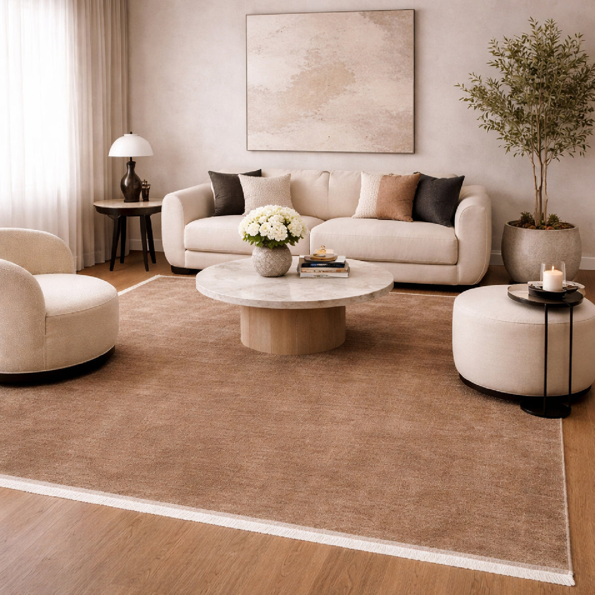 Modern European furniture - Hand-Loomed Wool Fringe Square Carpet - www.oroa.com