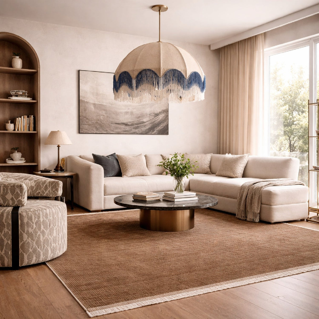 Modern European furniture - Hand-Loomed Wool Fringe Square Carpet - www.oroa.com
