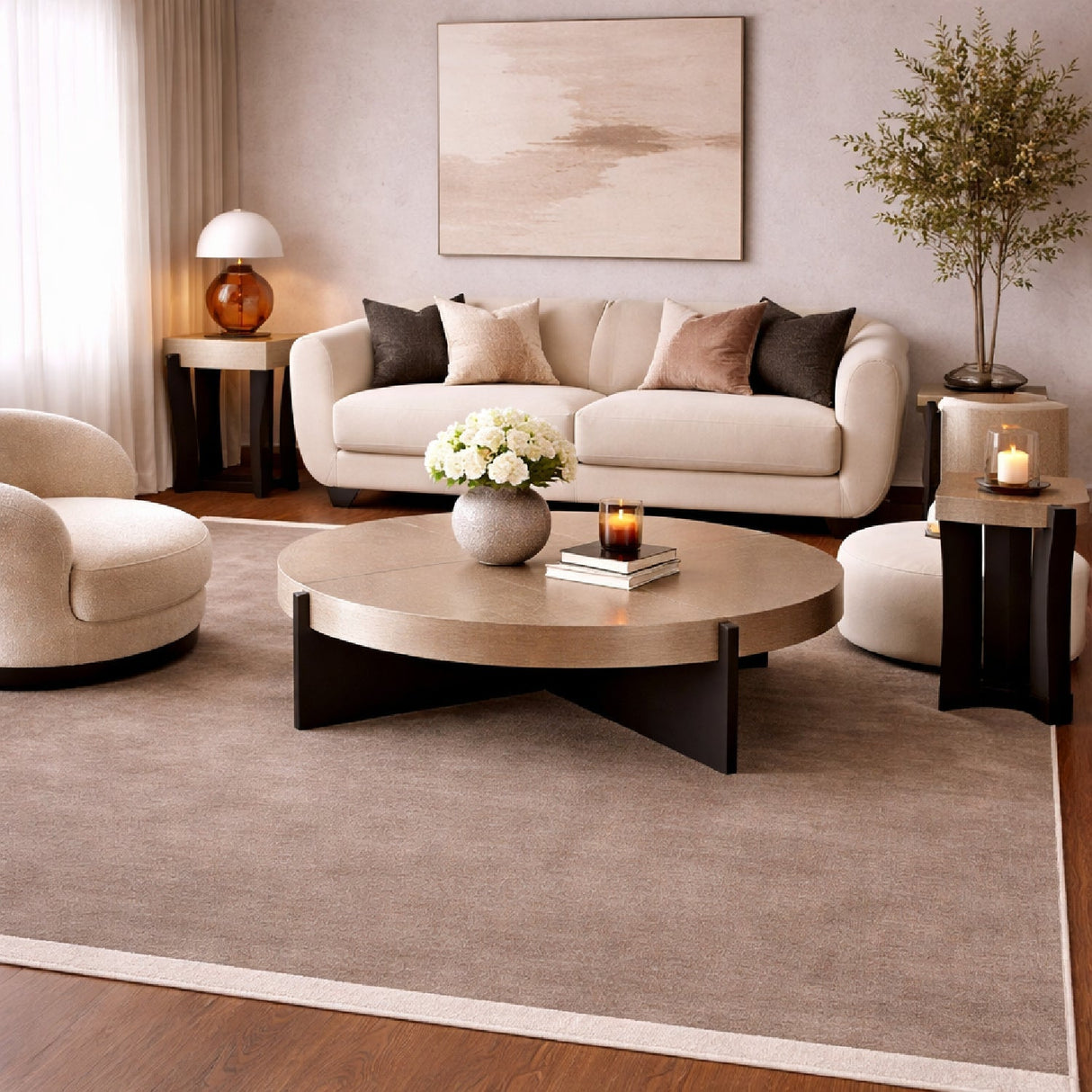 Modern European furniture - Hand-Loomed Wool Fringe Square Carpet - www.oroa.com