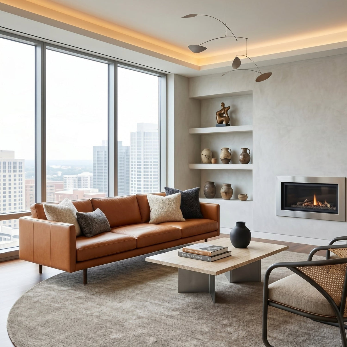 Modern furniture - Hand-Loomed Wool Fringe Round Carpet - www.oroa.com