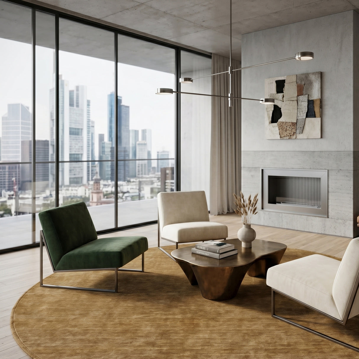 Modern furniture - Hand-Loomed Wool Fringe Round Carpet - www.oroa.com