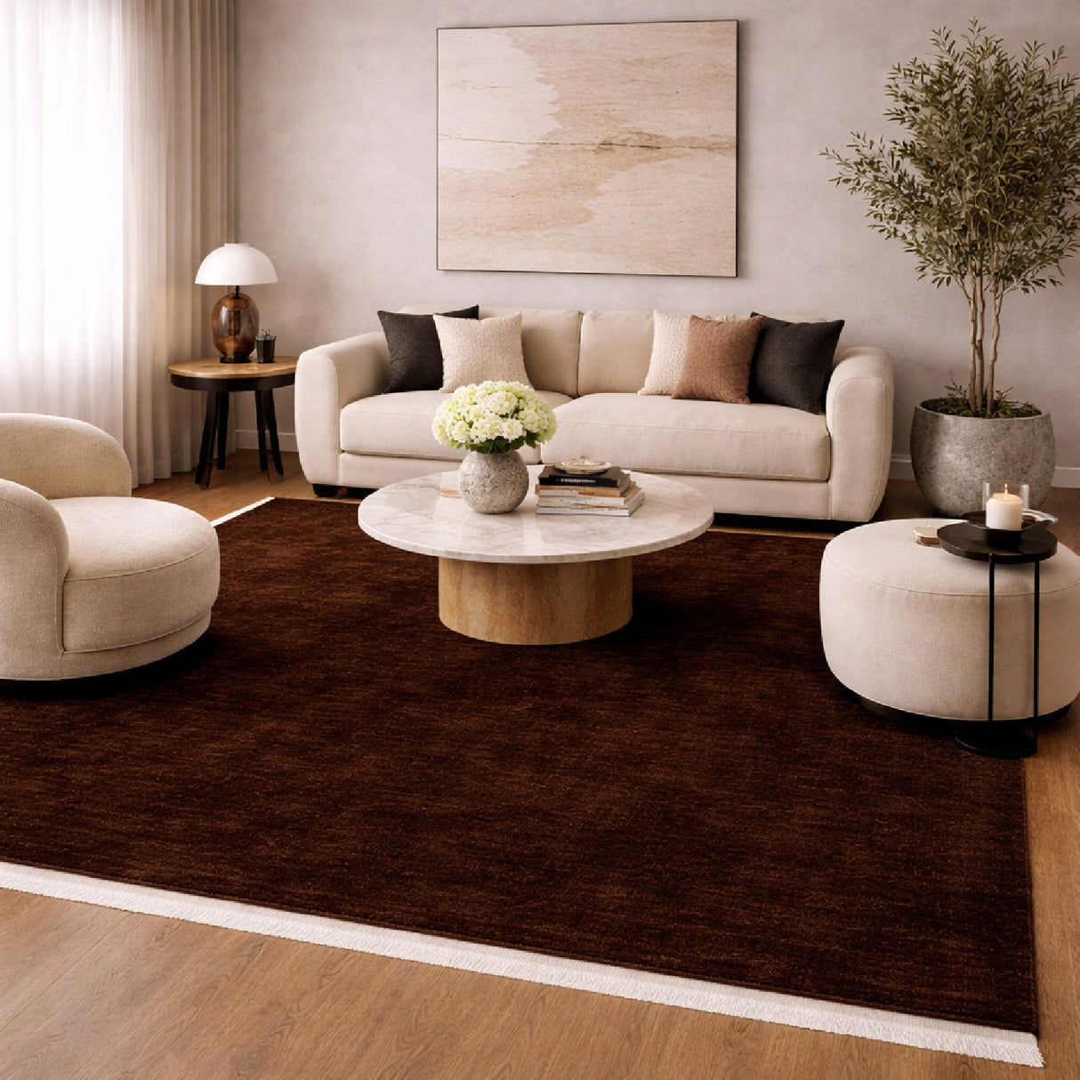 Modern European furniture - Hand-Loomed Wool Fringe Square Carpet - www.oroa.com