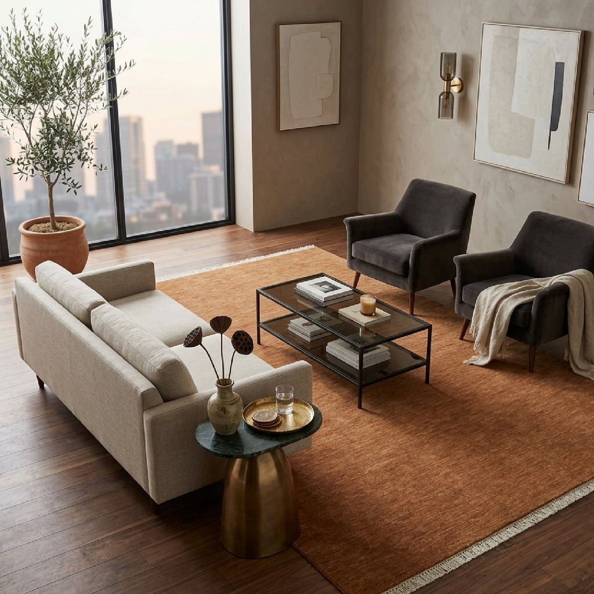 Modern European furniture - Hand-Loomed Wool Fringe Square Carpet - www.oroa.com