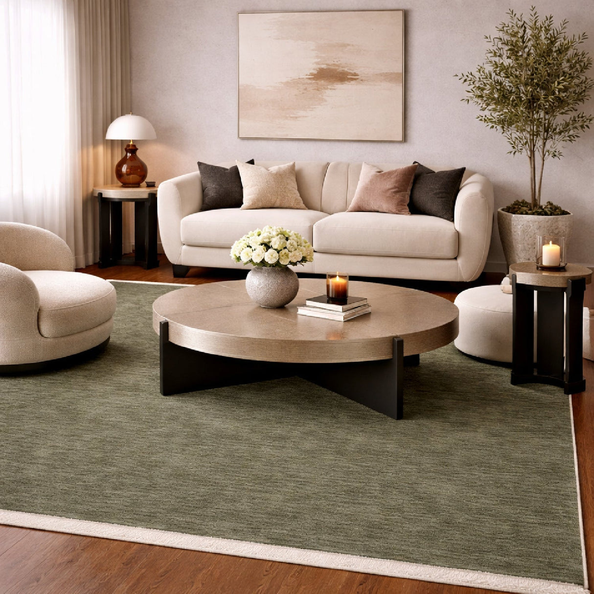 Modern European furniture - Hand-Loomed Wool Fringe Square Carpet - www.oroa.com