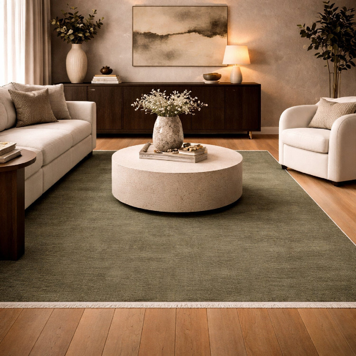Modern furniture - Hand-Loomed Wool Fringe Table Runner - www.oroa.com