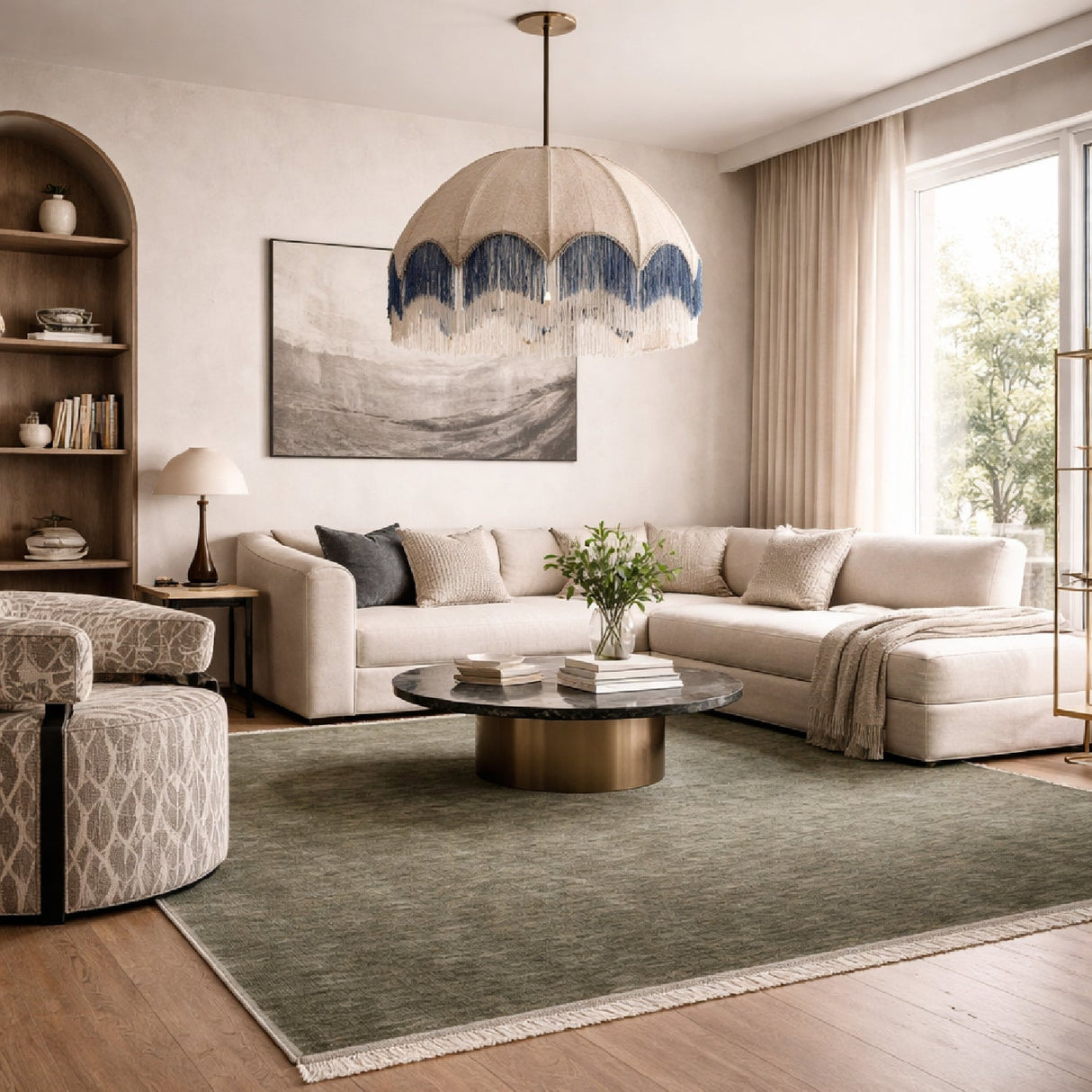Modern European furniture - Hand-Loomed Wool Fringe Square Carpet - www.oroa.com