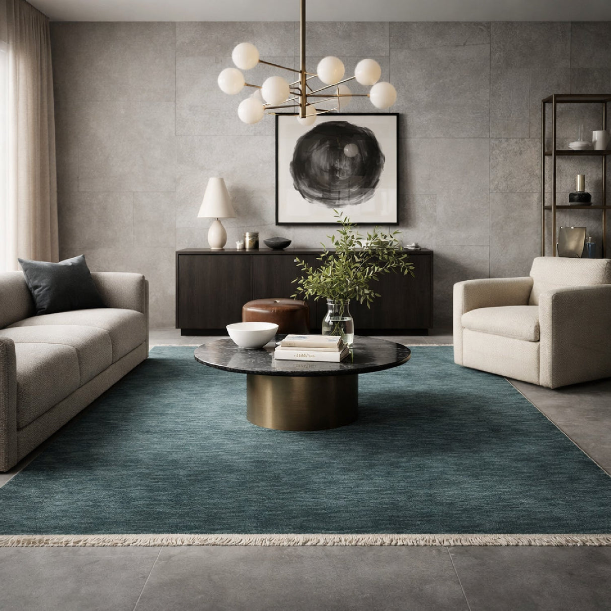 Modern European furniture - Hand-Loomed Wool Fringe Square Carpet - www.oroa.com